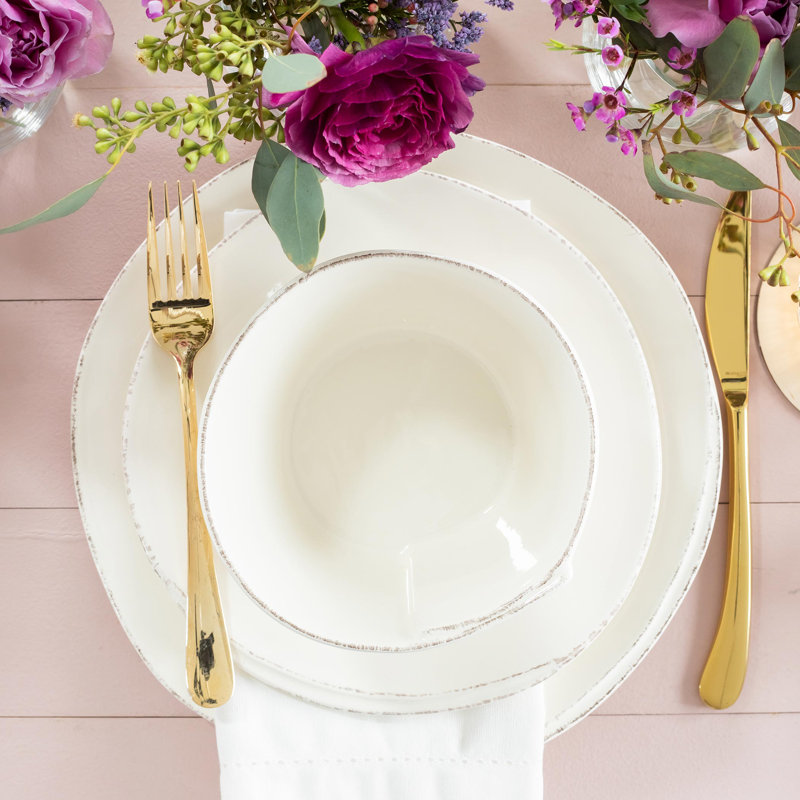 Lastra Handmade Stoneware Salad/Dessert Plate, Linen