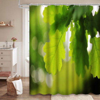 Rideau de douche à feuilles vertes Green Spring