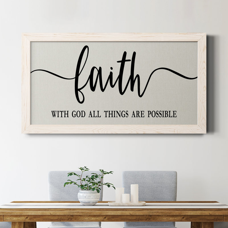 Faith All Things possible - cadre photo, art textuel sur toile, Blanc