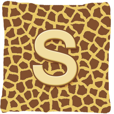 Coussin décoratif intérieur/extérieur initial monogramme giraffe