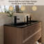 Meuble-lavabo double sur pied de style ferme moderne de 122 cm (48 po) avec comptoir Duo Experience, grand angle en R, tiroirs encastrés à fermeture amortie et poignées en laiton brossé.-716741738
