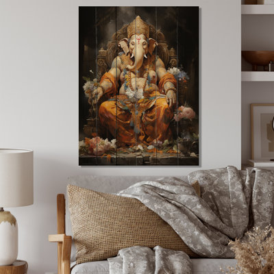 «Hinduisim Art Ganeshas Blessing II» sur impression sur bois