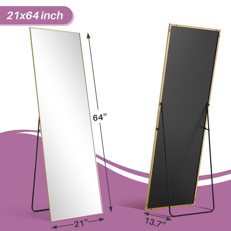 Miroir mural Ishanvi, Or, 64 po x 21 po