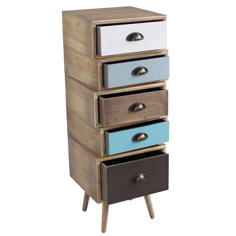 Aldan Solid Wood 38.5cm W 5 - Drawer Chest of Drawers