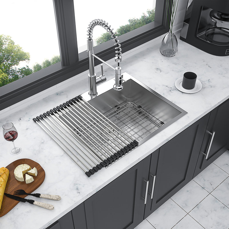 25'' L Drop-In Single Bowl Stainless Steel Kitchen Sink