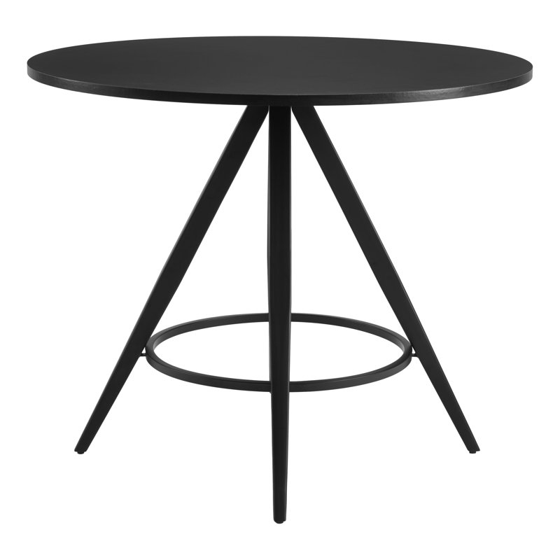 Kosumo Black Round MDF and Steel Dining Table