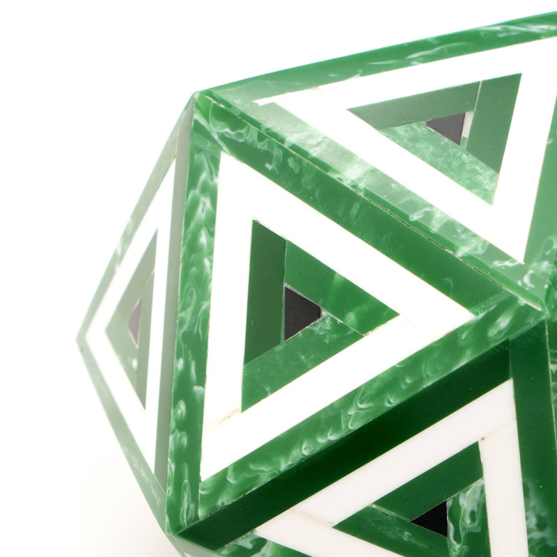 Sculpture | Orbe décoratif en forme de losange | Figurines (vert), Vert