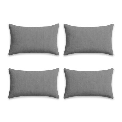 Ensemble de coussins décoratifs carrés et extérieurs de 4 x 16 po x 16 po avec insert, tissu résistant à l'eau et aux rayons UV