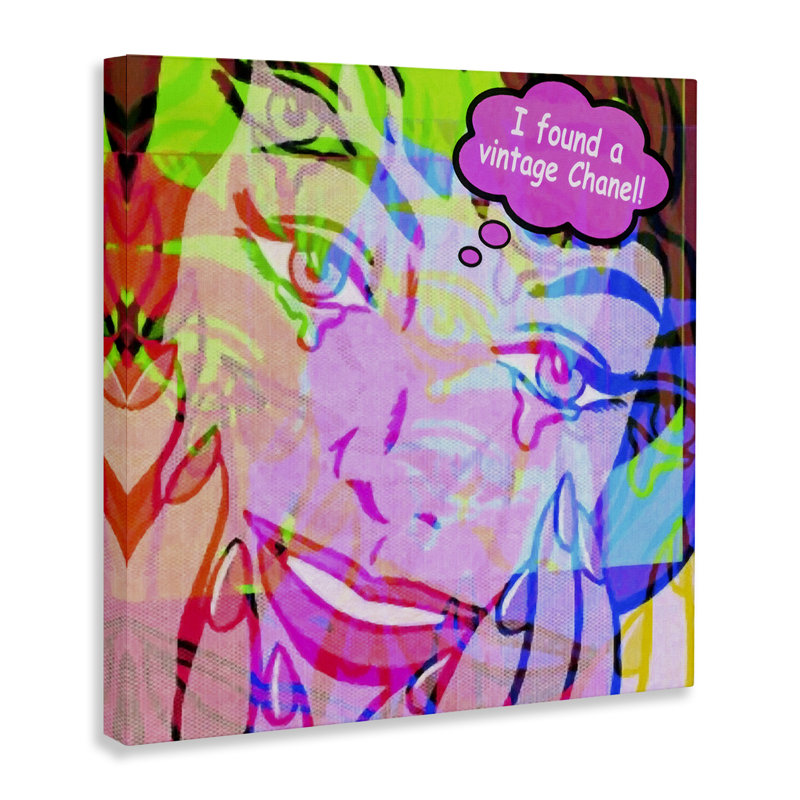 Art mural sur toile Pop Style Fashionista par Graffi * Tee Studios, H 17 po x l 17 po