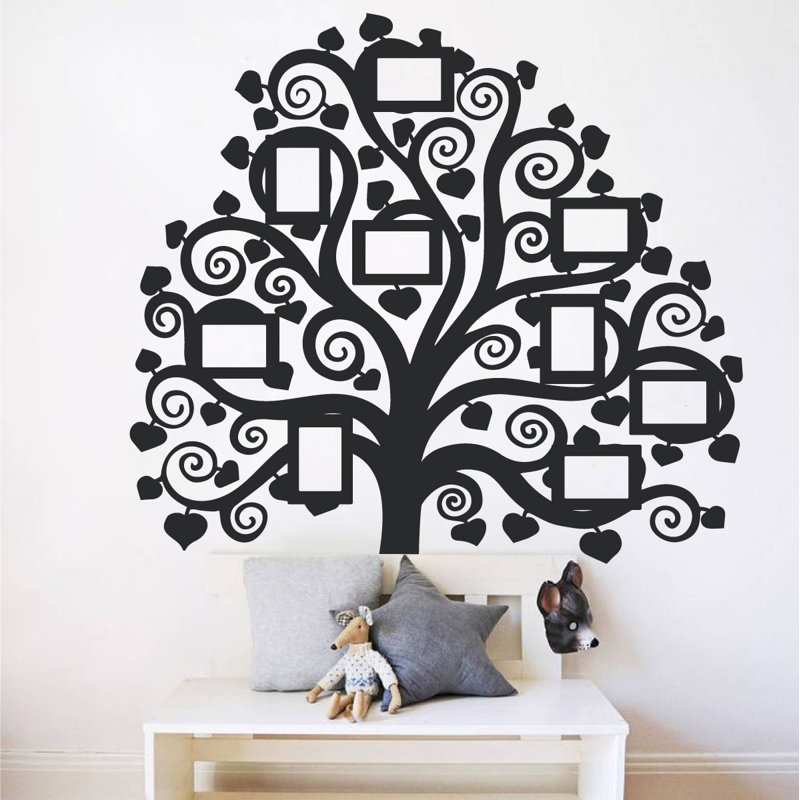 Décalcomanie murale images arbre familial, Noir