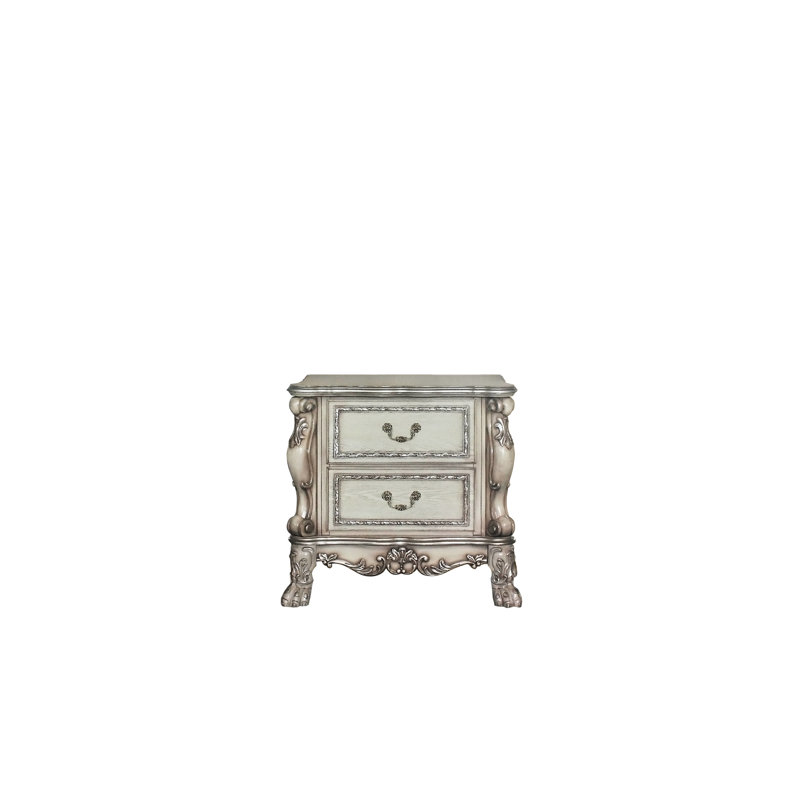 Table de chevet Patina & Bone Finish, Blanc ancien
