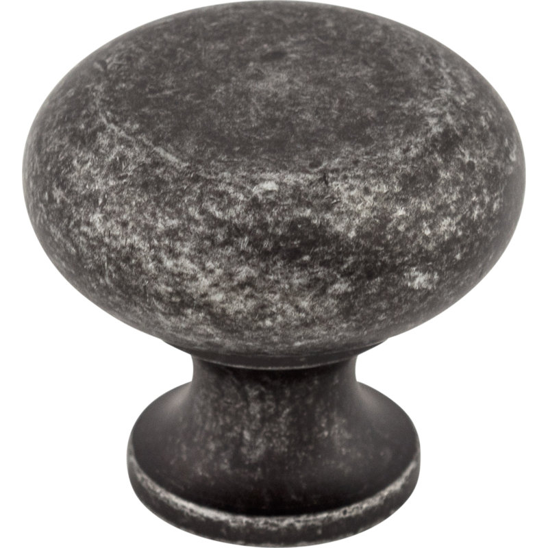 Flat Faced 1 1/4" Diameter Round Knob, Black Iron