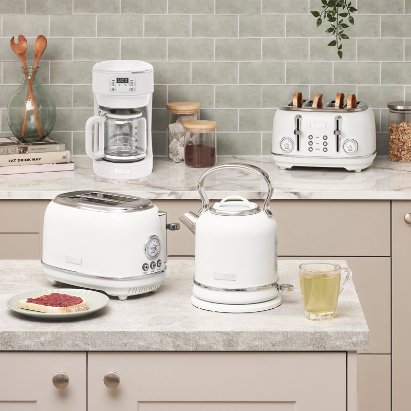 HADEN CHELSEA Digital Drip Coffee Maker 1.25 Litre 10 Cup Coffee Machine Ivory and Chrome, Ivory