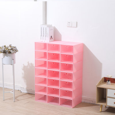 24 Pair Stackable Shoe Storage Box (Set of 24)