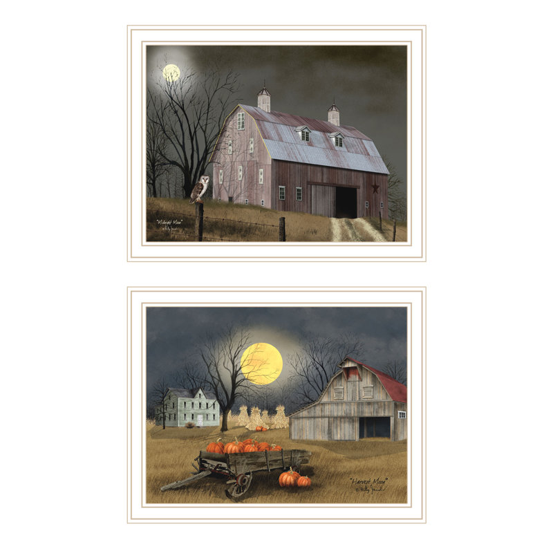 «August Grove®», ensemble de 2 pièces d'automne au clair de lune, impression murale pour salon, chambre à coucher, impression murale pour la décoration intérieure par Billy Jacobs