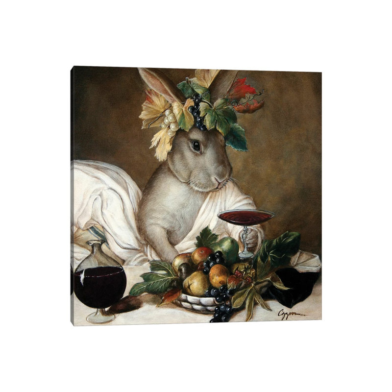 «Moose As Bacchus» - reproduction, H 18 po x l 18 po x 1,5 po, Toile tendue