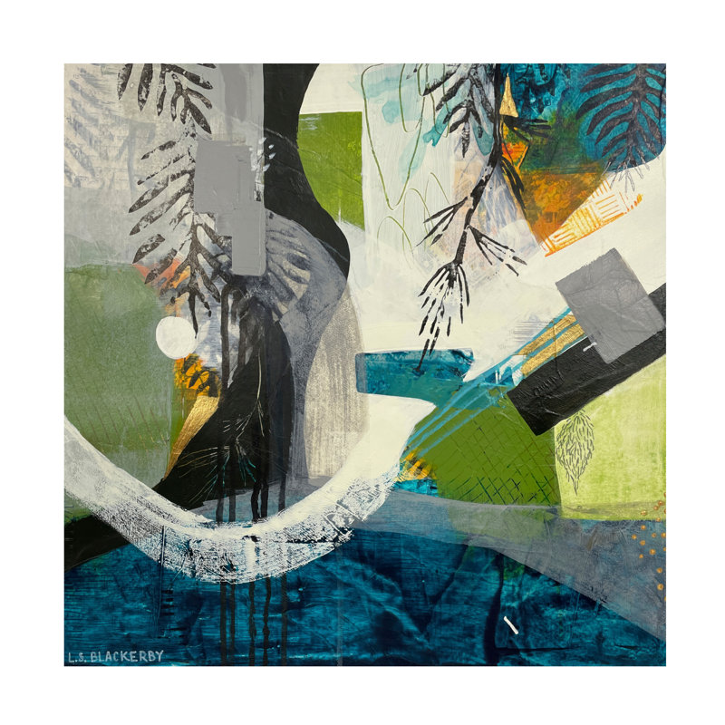 «Emryn Woodlands Mountain Lake 2» sur toile par Linda S. Blackerby, H 24 po x l 24 po x P 2 po