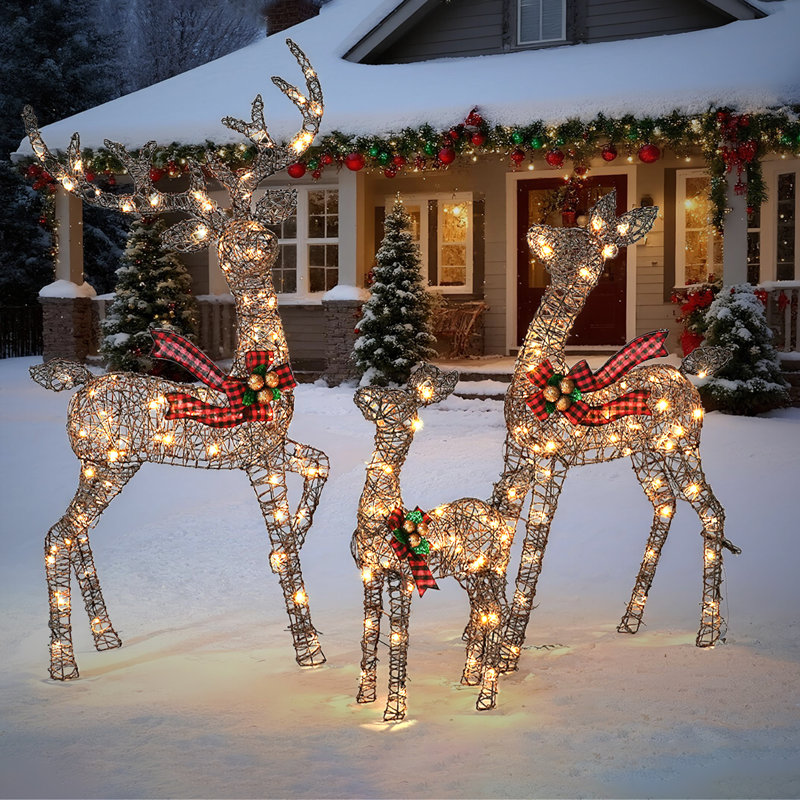 Décoration de Noël en métal, Rotin
