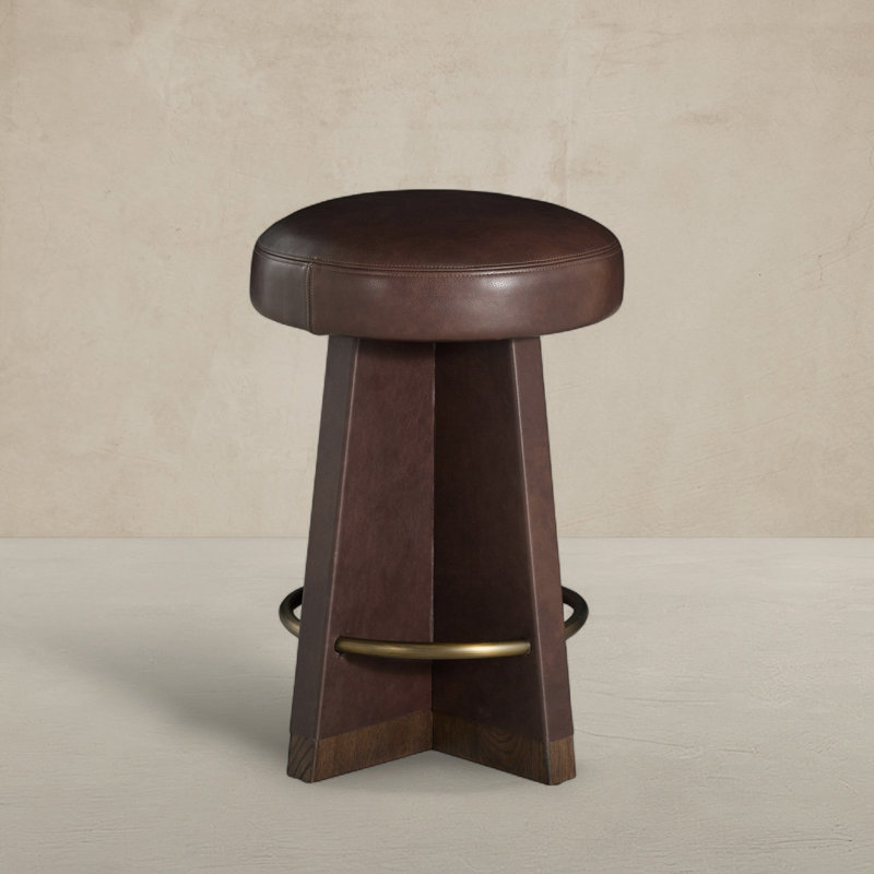 Plateau Leather Swivel Bar Stool, Dusk, Counter Stool (25” Seat Height)