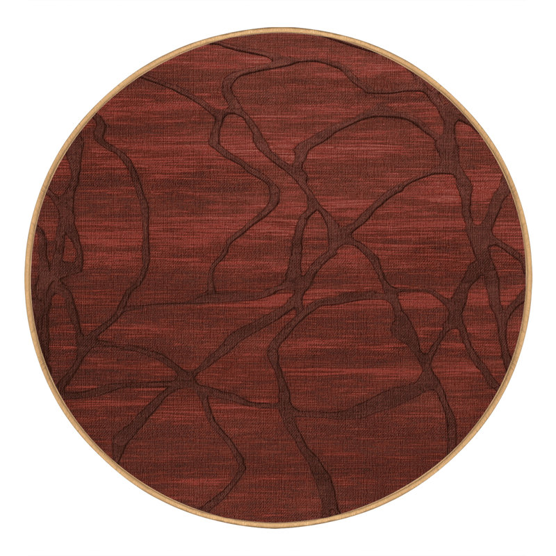 Tapis abstrait lavable à la machine, Rond 3 pi
