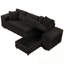 Canapé modulaire en L avec méridienne de rangement et 2 tabourets-630834700