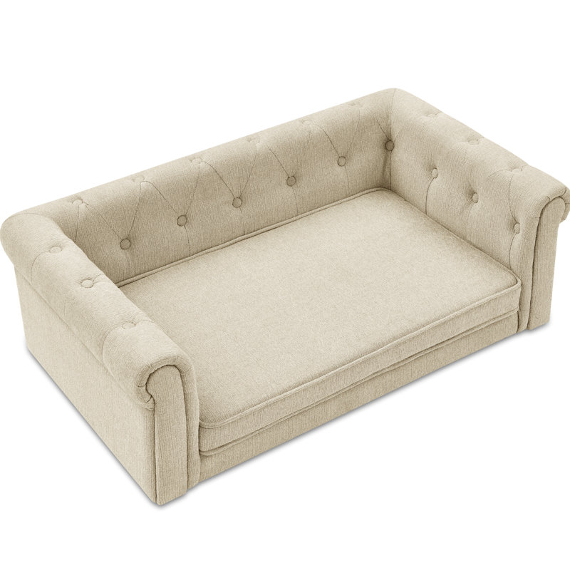 Stylish Large Dog Bed In Blue - , Comfortable Modern, Beige