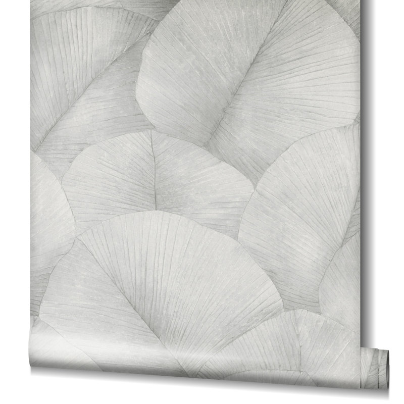 Amariyana Collection Textured Palm Wallpaper Roll, Silver