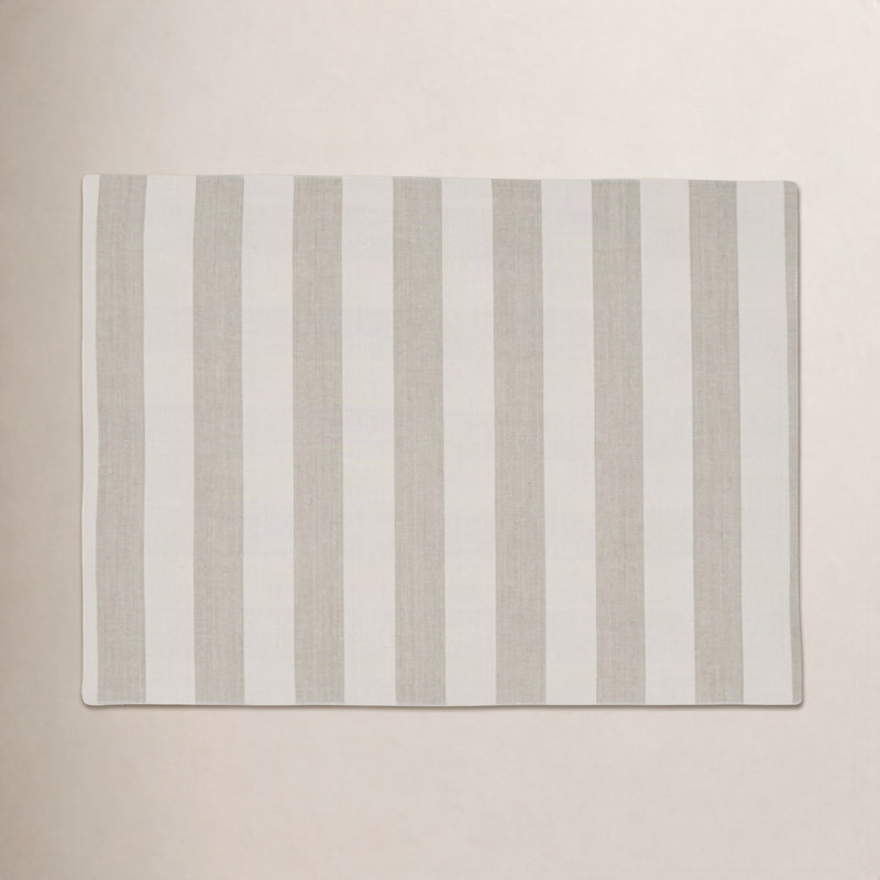 Essential Striped Placemat, Ivory/Flax