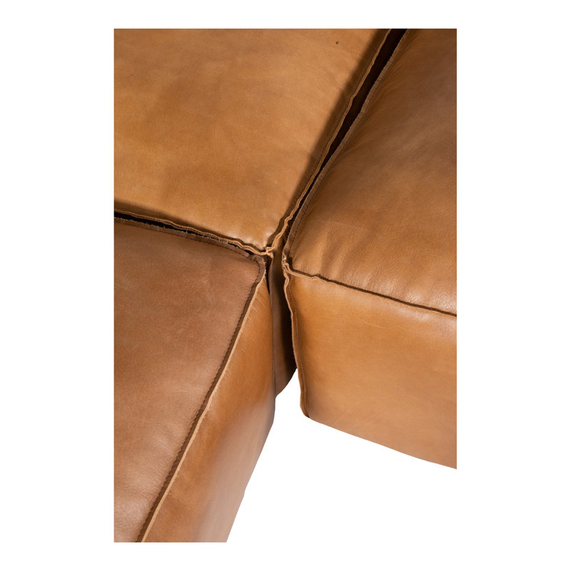Luxe Leather Modular Sectional, Tan Genuine Leather