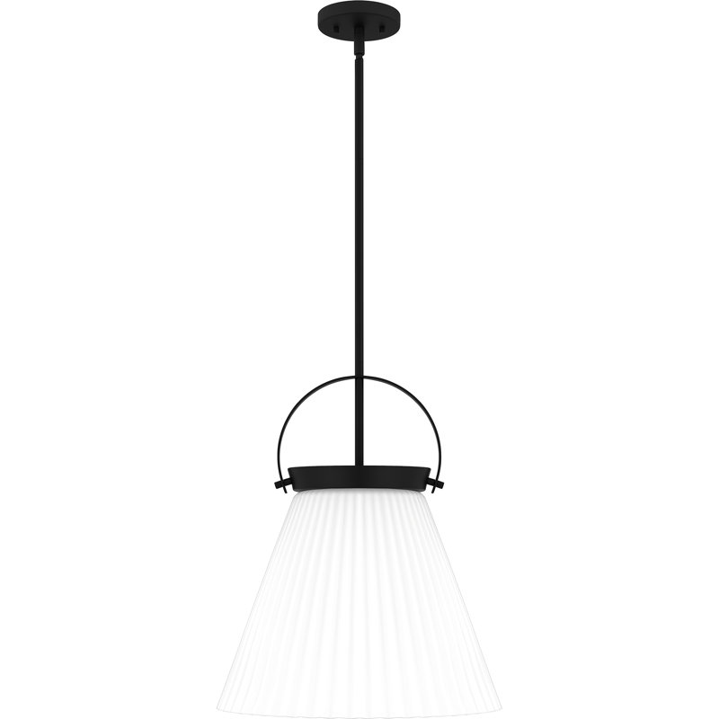 Jana 1-Light Brushed Nickel Pendant Light, Noir mat