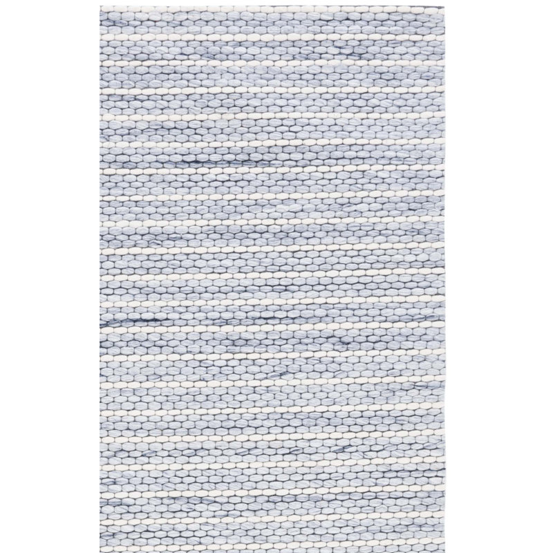 Ese Hand Woven Wool And Cotton With Latex Solid Color Rug, Rectangle 5' x 8'