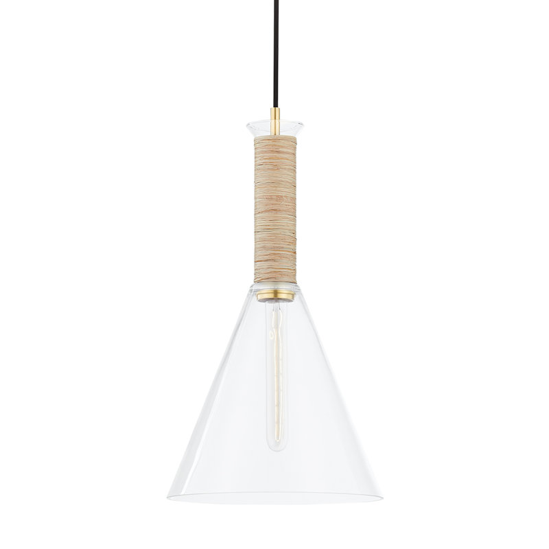 Aged Brass and Clear Glass Mini Pendant Light