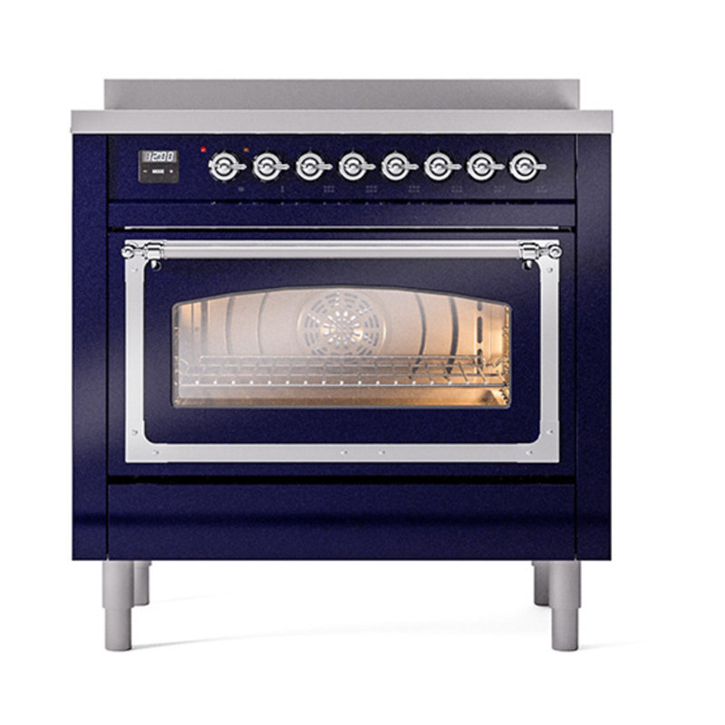 ILVE Nostalgie II Noblesse 36 in Induction Range, Midnight Blue/Chrome