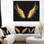 «Golden Angel Wings on Black», reproduction d'impression sur toile tendue-26689420