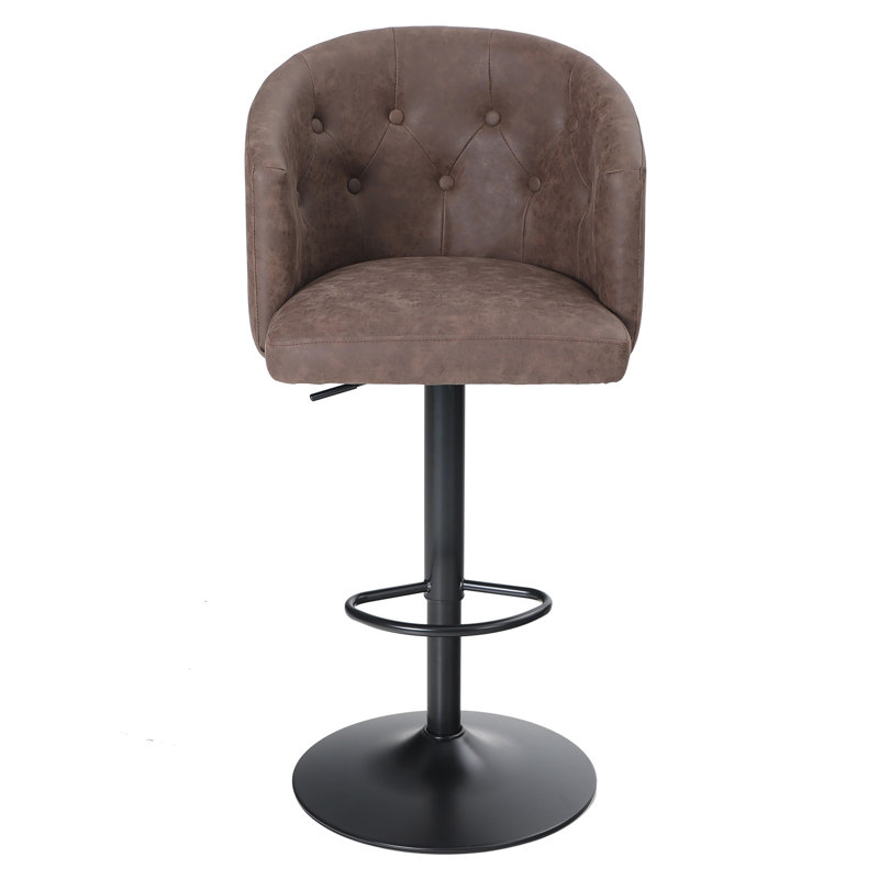 Tabouret de bar pivotant à hauteur réglable, Marron