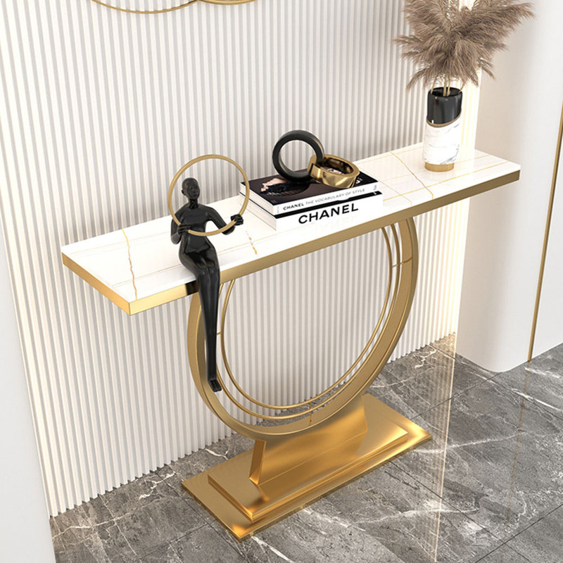 Console moderne et luxueuse, H 31,5 po x l 47,2 po x P 11,8 po, Doré