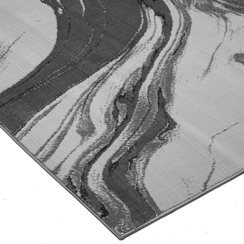 Modern Abstract Area Rug – 100% Polyester, Antistatic, Soil & Water Repellent, Colourfast Living Room Carpet