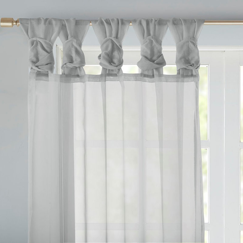 Paire de fenêtres transparentes Twist Tab, L 50 po x L 95 po, Gris clair