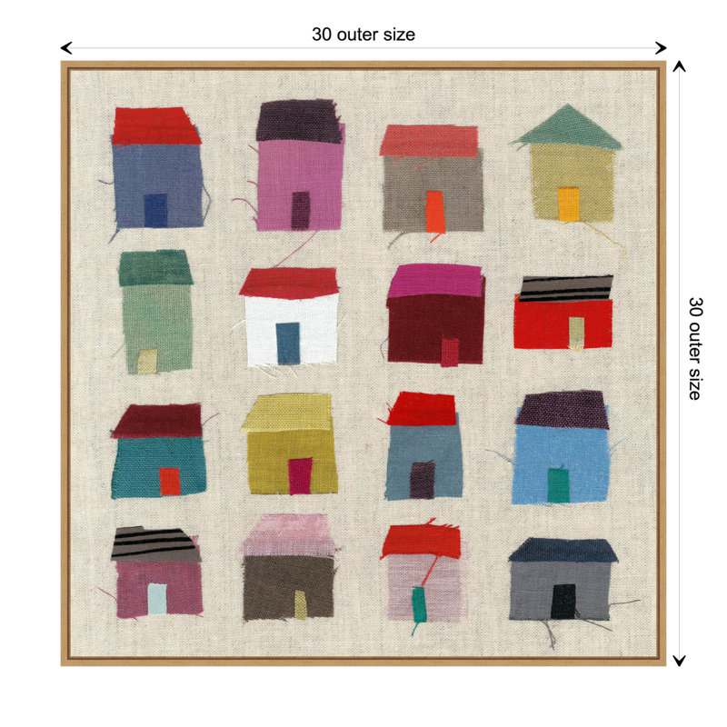 Maisons par Jenny Frean, reproduction d'art sur toile encadrée, H 30 po x l 30 po x P 2 po