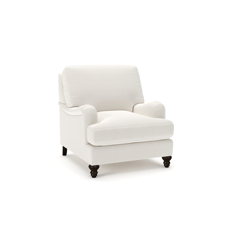 Walters Upholstered Armchair, Lena Off White Performance Linen Blend