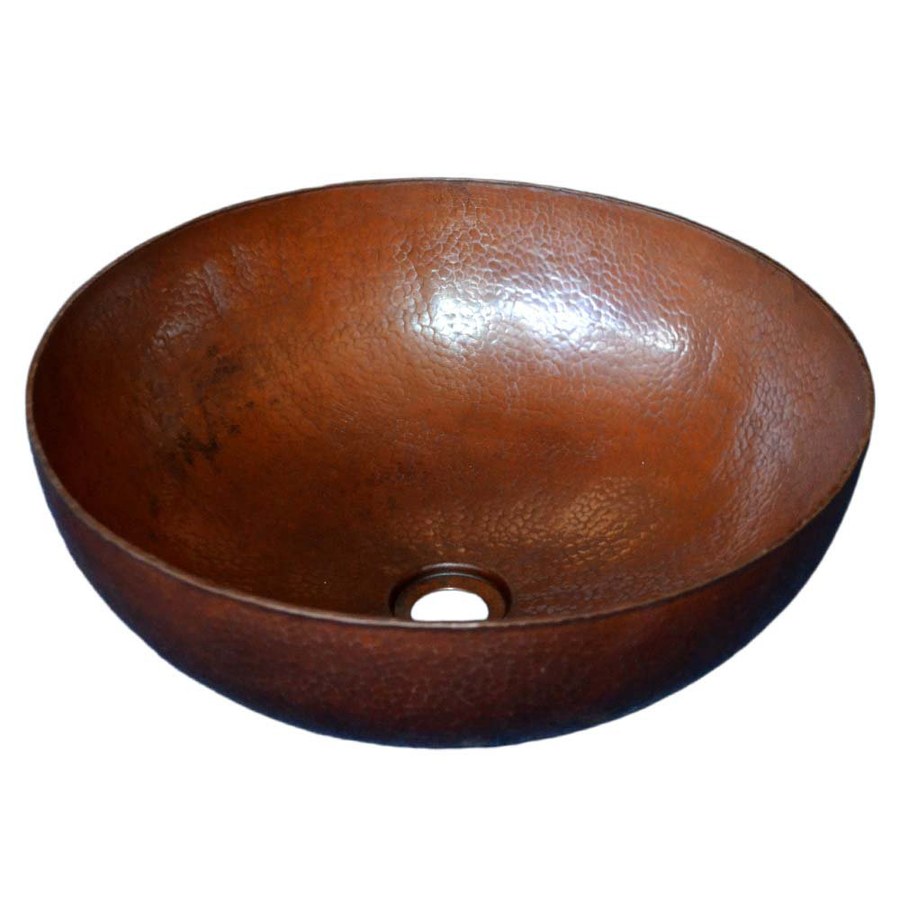 Maestro Copper Round Vessel Bathroom Sink