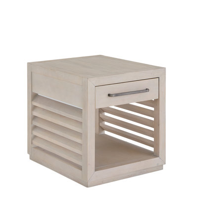 Table de bout en verre avec rangement