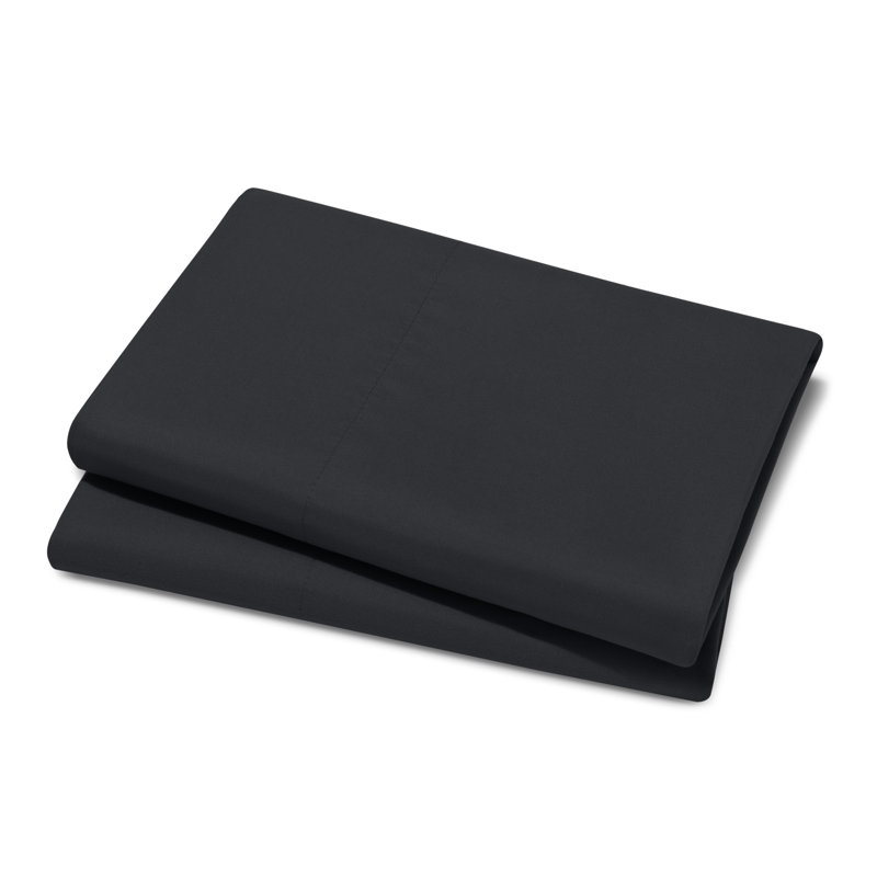Microfiber Pillowcase Set Envelope Closure, California King Pillow Case, Black