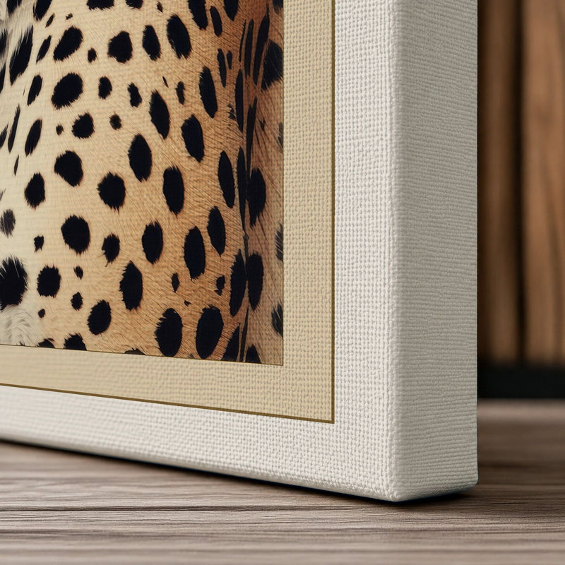 Cheetah Study Botanical - Wrapped Canvas, 24x16 - 61.0 x 40.6 cm, Cream Border
