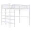 Lit mezzanine simple en métal avec tablettes de rangement à 4 niveaux - Lit mezzanine en métal pour enfants et adolescents peu encombrant-1177010834