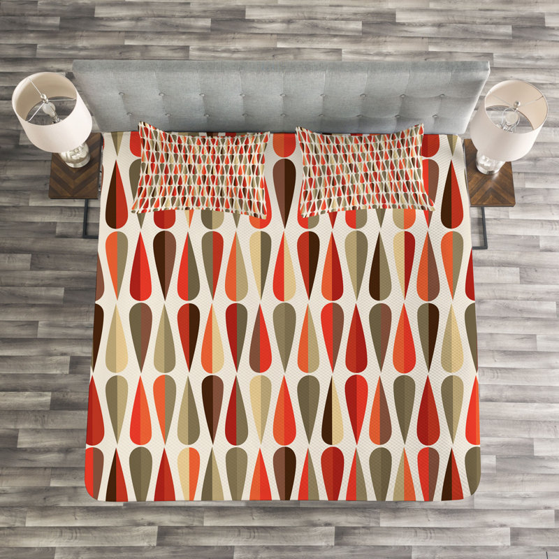 Adilynn Ikat Bedspread with Pillow Shams, 220 x 264 cm