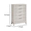 Commode haute 5 tiroirs Flo, bois blanc antique, poignées chromées
