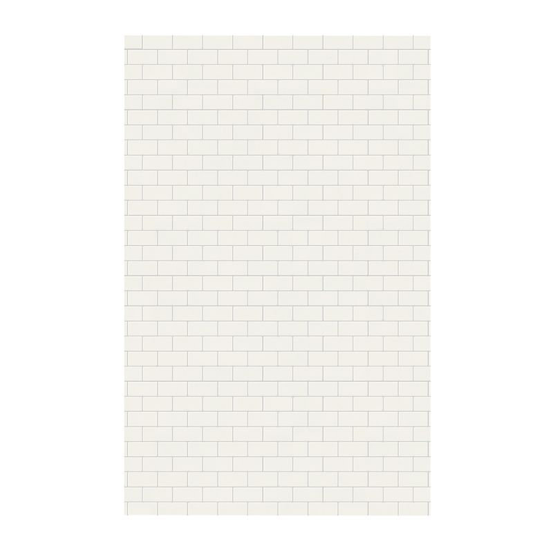 Solid Surface Three Panel Shower Wall, Bisque,  96" H x 62" W x 0.25" D