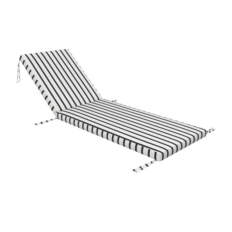 Outdoor Chaise Cushion With Sunbrella Fabric, 23" W x 75" D, Sunbrella® Lido Indigo