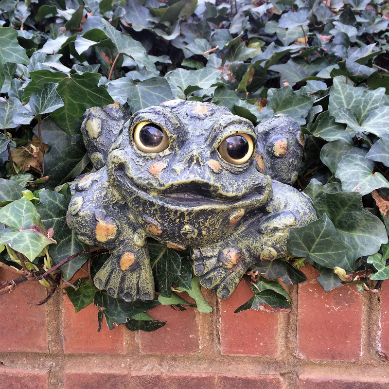 Large Hand-Painted Resin Toad Hollow Shelf-Sitter Statue